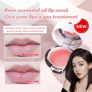 Rose Essential Oil Lip Mask Moisturizing Nourishing Lightening Lip Lines Lip Balm Protective Against Chapped Lips
