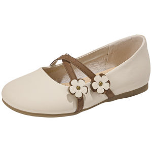 Josiny | Comfortable French Mary Jane Womens Shoe Flower Cross Straps Low-cut