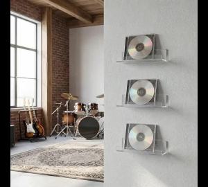 4 Inch Acrylic Record Display Shelf Clear Wall Mounted Floating Holder Vinyl LP Album Storage Rack