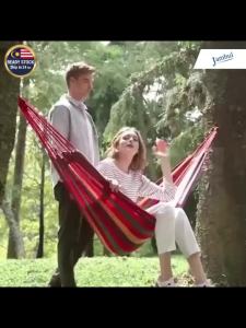 Outdoor Rainbow Canvas Fabric Camping Striped Canvas Hammock Kanvas Berkhemah Endui Buaian Gantung Tidur