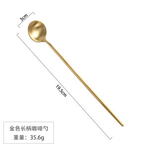 Thìa Cà Phê Dài Tay Cầm Bằng Sắt Vàng Thìa Trộn Sữa Thìa Trộn Cà Phê Thìa Trộn Trà Sữa Thìa Trộn Sữa Thanh Trộn Sữa