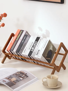 Bamboo tabletop bookshelf Minimalist Tabletop Storage Shelf Book Rack desk decoration rack