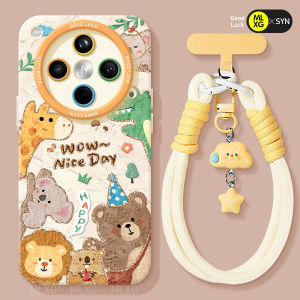 Creative Silicone Phone Case for OPPO Find X8 pro Women Full Cover Painting Zoo Anti-Fall with Lanyard Eco-Friendly Design