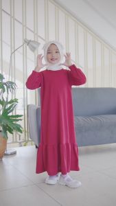 Hirihita Lulu A090 Baju Gamis Dress Lulu Anak Perempuan Sablon Lotsoo Not Today 12 Warna 1-12 Tahun