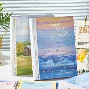 MONLEYTA | Bộ sổ lưu niệm học sinh tiểu học mới 2025 Phong cách sinh viên sáng tạo Bút chì in hình Scenic Graduation Album dành cho nữ