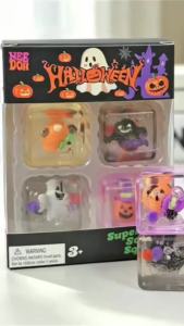 Schylling | Bộ Đồ Chơi Cảm Giác Giảm Căng Thẳng Schylling Needoh Halloween Mini Ice Cube 4 Viên Chất Liệu Maltose Chậm Hồi Đàn Dạng Bóp Hộp Bí Mật
