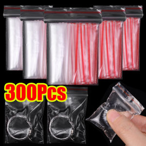 กระเป๋ามีซิปปิดผนึกนำกลับมาใช้ใหม่ได้ถุงพลาสติกโปร่งใสจำนวน300ชิ้นกระเป๋าเก็บของปิดผนึกอย่างหนาทำจาก PE