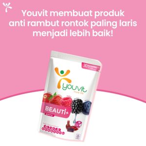 Youvit Beauti+ 6 Sachet Ginseng Biotin Vitamin E Untuk Rambut Rontok