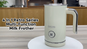Cafelffe 4 in 1 Milk Frother Electric and Steamer 240ml Hot/Cold Foam Maker Intelligent Temperature Control Electric Milk Warmer for Latte/Coffee/Hot Chocolate/Cappuccino
