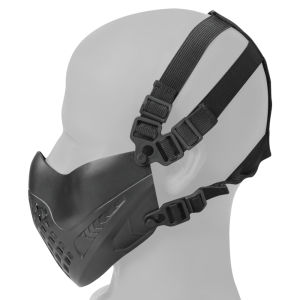 BOOIU Tactical Face Mask Windproof Dustproof Personal Protection for Airsoft Paintball Outdoor CS Games Adjustable Comfort