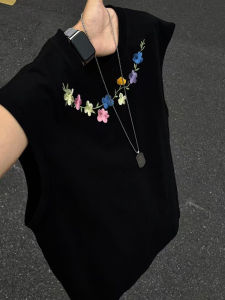 NANSSE | Mens Premium Flower Embroidery Sleeveless Tank Cleanfit