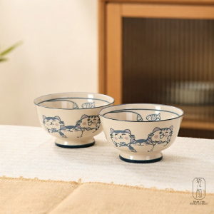 Cat Design Underglaze Porcelain Tableware