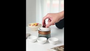 SG 🔥[READY STOCK] Travel Tea Set  Stackable Teapot Set Anti-scalding design Chinese Portable Tea Set One Pot Three Cups