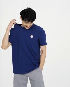 Áo thun nam YODY cổ tròn thêu Happy Bear phông thoải mái năng động TSM6077