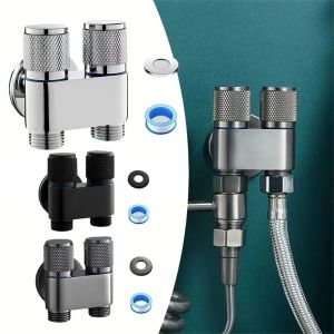 G1/2 1 In Two Out Double Control Washing Machine Faucet Toilet Triangle Valve Kitchen badSink Bathroom Basin Faucet Accessories