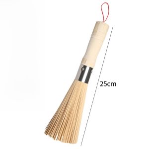 Vintage Bamboo Pot Brush Kitchen Home Use Scrubber Commercial Washing Pot Brush Gourd Pulp Brush Head Portable Cleaning Tool