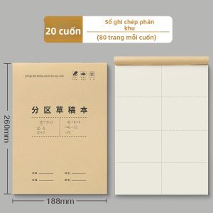 MONLEYTA | Sổ tay giải toán dày cho học sinh tiểu học Trang tính toán trắng Rèm ngăn Phân vùng Sổ tay kiểm tra lô đề dành cho sinh viên đại học