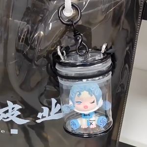 Doll & Accessory Storage Cylinder Bags Transparent PVC with Secure Lid & Carrying Strap Two-Color Options | Waterproof and Dustproof | Ideal for Collectibles Beads Charms & Small Items | Fits 6cm to 9.5cm Dolls Doll Accessories