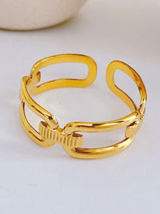 Adjustable Titanium Steel Ring Elegant Open Ring for Women Fashionable Personality Trendy Index Finger High-End Feeling