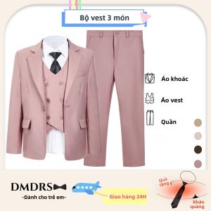 Bộ Vest Trẻ Em 4 Món: Áo Khoác Áo Ghi Lê Quần Âu Cà Vạt |   Bé Trai 3-14 |   Bộ Vest Cotton Polyester Trang Trọng Cho Các Bé Từ Trẻ Nhỏ Đến Thiếu Niên