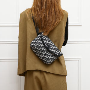 Hong Kong Canvas Underarm Crossbody Bag Womens Fashionable Versatile Waist Chest Bag Small Satchel Single Shoulder Handbag