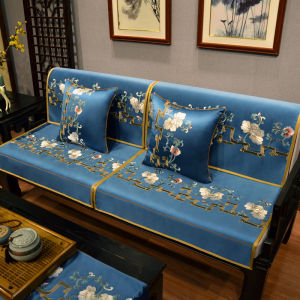 ผ้าคลุมโซฟาผ้าคลุมเบาะแบบเรียบง่ายทันสมัยสไตล์จีนแบบใหม่ผ้าคลุมโซฟาใช้ได้สี่ฤดูกันลื่นผ้ารองหลัง