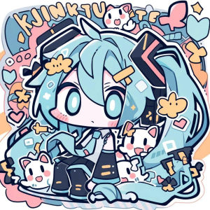 Bandai | Oil Painting Chibi Anime H-Hatsune M-Miku By Numbers Home Decor Canvas Art Wall Decor for Living Room Bedroom Gift Unframed