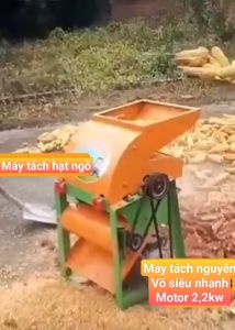 Máy tách hạt bắp máy bóc võ ngô motor 22kw lõi đồng