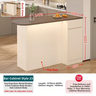 JIALANGE | Dining Room Bar Cabinet Dining Table Combo