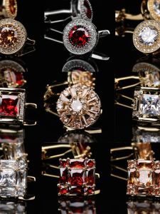 High-End French Style Crystal Cufflinks Shirt Sleeve Buttons Men Women Matching Gift Box Set Fashionable Copper Material