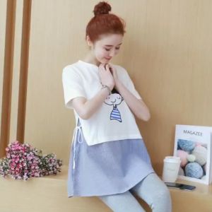 ชุดคลุมท้องการ์ตูน เสื้อคลุมท้องสตรีมีครรภ์ ผ้านุ่มใส่สบาย คุณแม่สามารถใส่ทำงานได้ ใส่อยู่บ้านสบาย