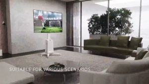 NB G100 Aluminum  Motorized TV Mobile Stand Support TV Size 75"-120"