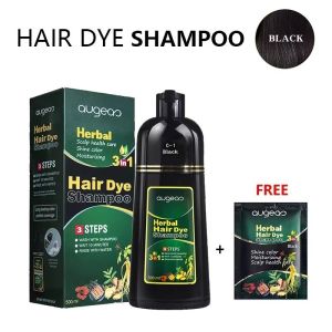 Herbal Natural Plant Hair Dye Shampoo Fast Grey Hair Dyed Black 6 Color Coffee Red Purple Salon & Home Hair Color 30/500ml