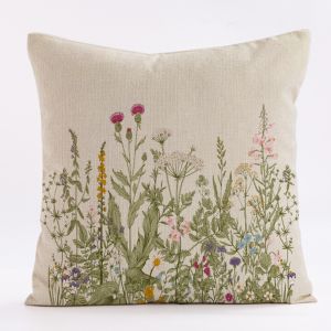 Vỏ Gối Mỏng Kiểu Hoa Dại 45x45cm Chất Liệu Polyester/cotton Thoáng Khí Hình Vuông Dùng Trang Trí Nhà Nông Thôn Ngoài Trời
