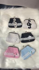 Others | Subculture Y2k Coin Purses Lady Small Wallet Wave Dot Handmade Lace Showa Rose Vintage Bag Hanging Pendant Earphone Bag Wallet