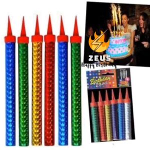 6 pcs Fountain Sparkling Candle Candles Cake Topper Birthday Anniversary Christening Party