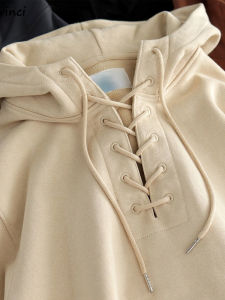 Áo Nỉ Trùm Đầu Cổ Tròn Dài Tay Thường Ngày Cho Nam Mùa Xuân Thu Phong Cách Đường Phố Màu Trơn Áo Len Cổ Tròn