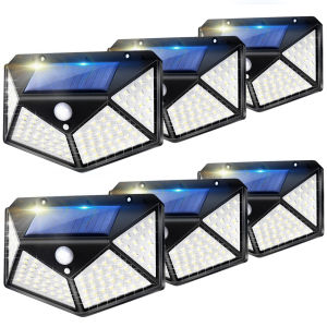 Outdoor Solar Lights 100 LED Solar Power Led Home Sensor Wall Light Street Light Three Lighting Modes Waterproof for Garden Decoration