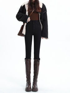 High Waist Slim Fit Black Denim Jeans Womens Spring Summer New Style Elastic Pencil Pants High Elasticity Cotton Stretch Fabric