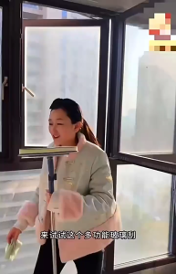 Keranixy Adjustable Glass Cleaning Tool 2 in 1 Rotating Double Sided High Floor Window Mop Efficient Alatan Pembersihan