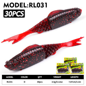 PROBEROS 30 Chiếc Dĩa Đuôi Mềm Swimbait Silicone Shad Mồi 3D Vảy Cá Nhựa Mềm Dụ Cho Bass Nước Mặn Câu Cá