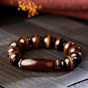 Natural Tibet Tibet Beads Genuine Old Nine Eyes Tibet Beads Bracelet Men Female Lucky Beads Agate Rough Stone Bracelet Charm