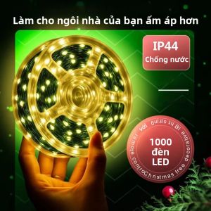 Đèn LED Xanh Lá Cây Trang Trí Giáng Sinh Có Phích Cắm US/EU 110V/220V Chống Nước Trang Trí Cây Thông Noel Ngày Lễ Nhà Vườn Dây Đèn