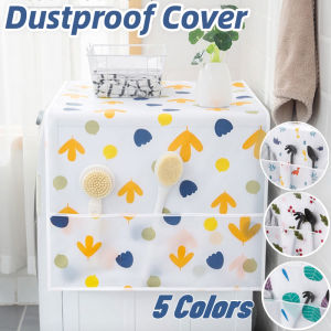 Fridge Dustproof Cover Refrigerator Washing Machine Top Cover with Kitchenware Organizer Pockets Waterproof proof cover