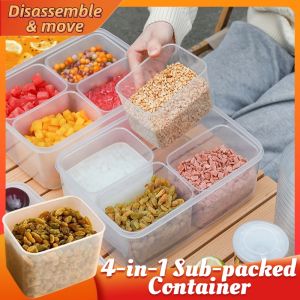 4 Compartment Fridge Organizer Spices Container Storage Fruit Veggie Meat Keeper Container