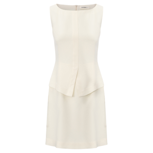 Luxury Office Look Fake Two-Piece Acetate Sleeveless Slimming Dress