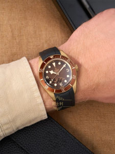 WANSHILI | Fluororubber Strap for TUDOR Black Bay 1985 Coke Circle GMT Bronze BB Arc 20mm Butterfly Clasp