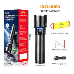 KH-W523-A Aluminum Alloy Strong Light Flashlight