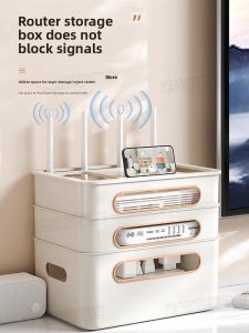 MONLEYTA | Router Box Storage Organizer Wifi Socket TV Box Placement Shelf Optical Cat Cable Arrangement Utility ManliTa H0617155443 Living Room