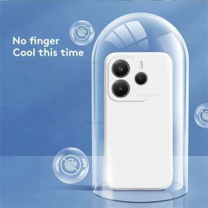 RedmiNote14 Note14Pro Note14+ Original Square Liquid Silicone Soft TPU Phone Case For Redmi Note 14 Pro Plus 4G 5G Anti-Fingerprints Phone Back Cover Bumper Protector